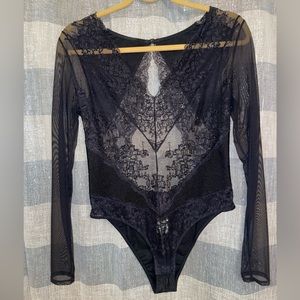 La Senza Black Lace Embellished Body Suit
